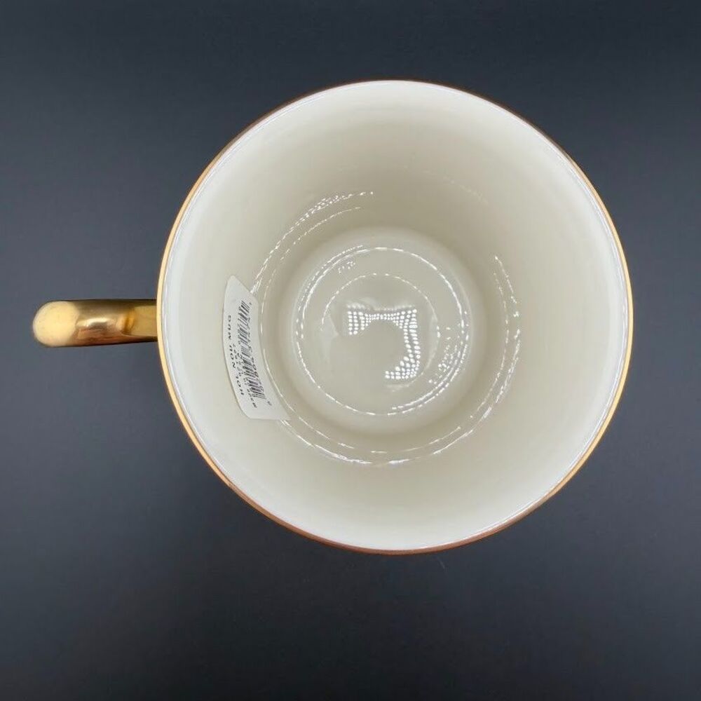 Lenox Holiday Nouveau Gold Mug, Holly Berry Plaid Ribbon, New with Tags - Picture 6 of 9